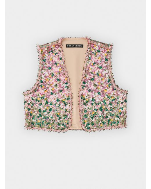 Roger Vivier White Waistcoat With Sequins