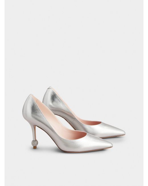 Roger Vivier White Jewel Heel Pumps