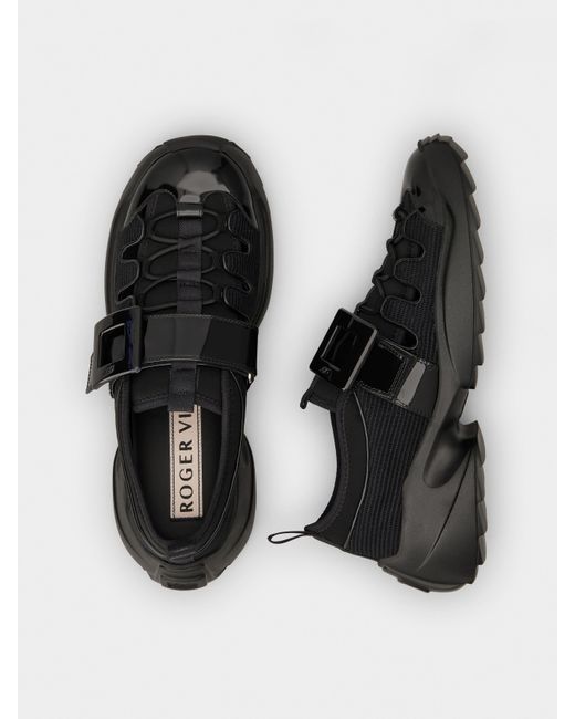 Roger Vivier Black Viv' On The Run Trekky Sneakers