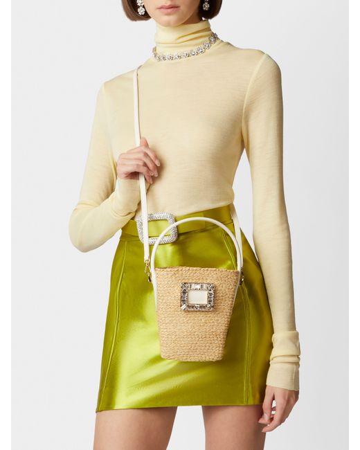 Roger Vivier White Viv' Skate Mini Bucket Bag