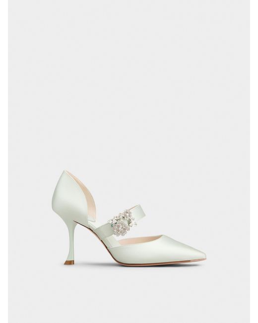 Roger Vivier White Efflorescence D'Orsay Mary Jane Pumps