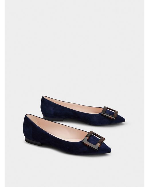 Roger Vivier Blue Gommettine Ballerinas
