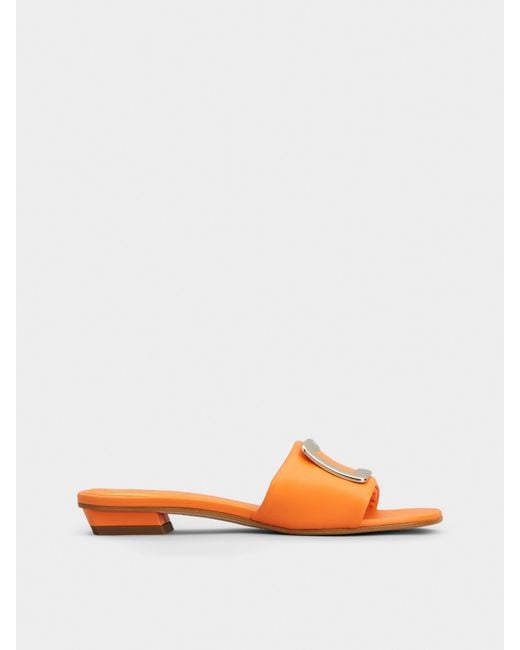 Roger Vivier Orange Belle Vivier Mules