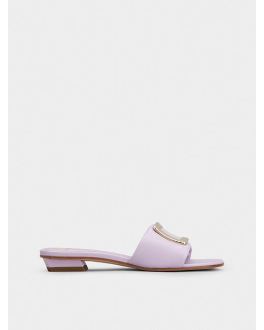 Roger Vivier Purple Belle Vivier Mules