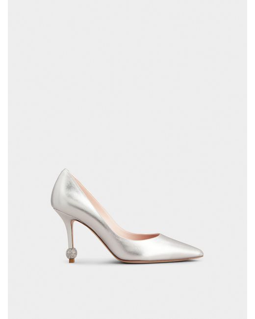 Roger Vivier White Jewel Heel Pumps