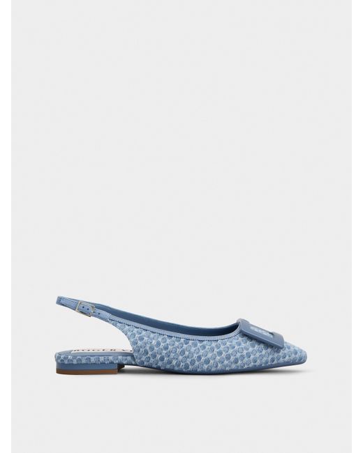 Roger Vivier Blue Gommettine Slingback Ballerinas