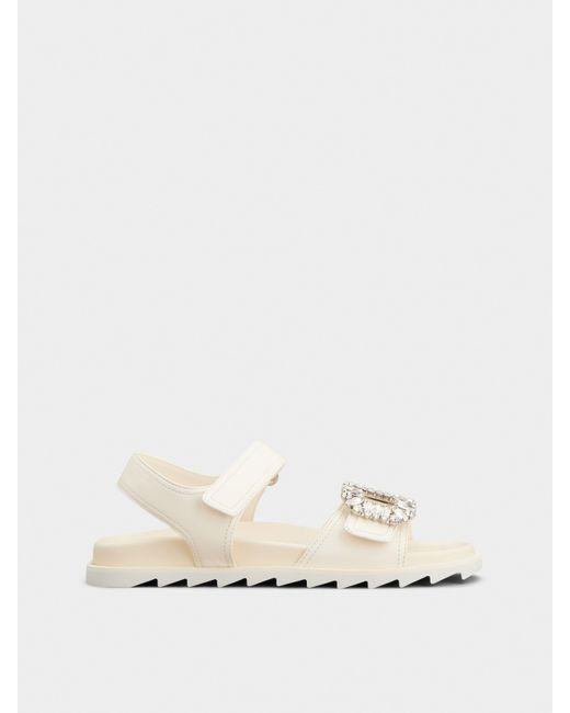 Roger Vivier Natural Slidy Viv' Sandals