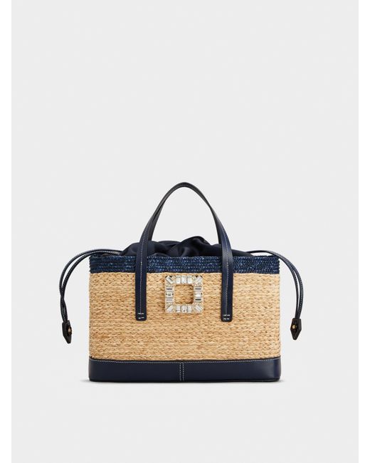 Roger Vivier Viv' Skate Shopping Bag in Blue | Lyst