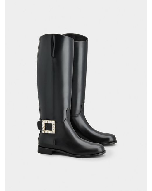 Botas très vivier en piel Roger Vivier de color Black