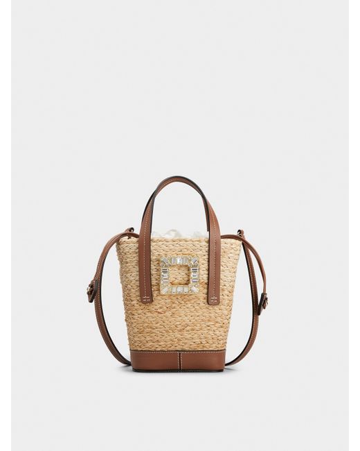 Roger Vivier Metallic Viv' Skate Bucket Bag