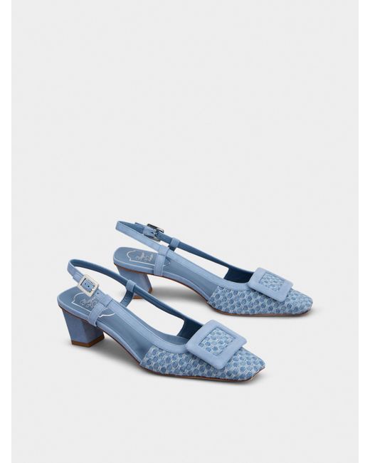 Roger Vivier Blue Belle Vivier Slingback Pumps