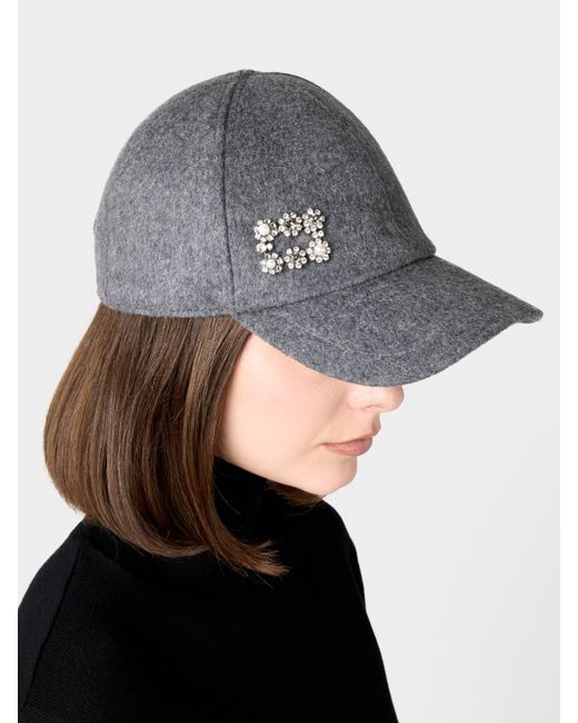 Roger Vivier Gray Efflorescence Baseball Cap