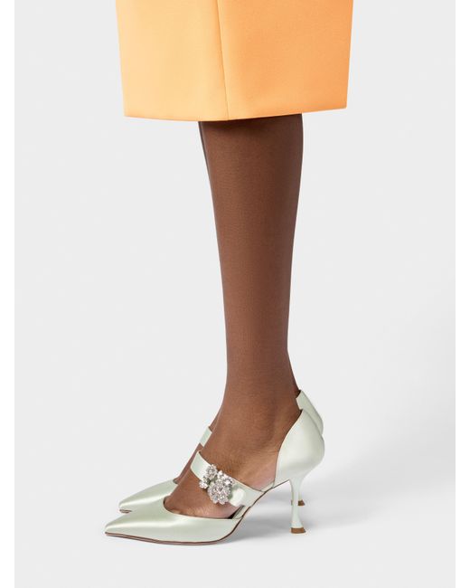 Roger Vivier White Efflorescence D'Orsay Mary Jane Pumps