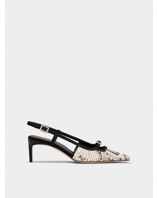 Roger Vivier White Viv' Canard Slingback Pumps
