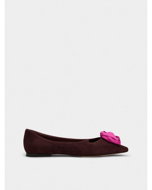 Roger Vivier Red Rose Vivier Ballerinas