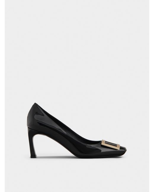 Roger Vivier Black Décolleté Belle Vivier Trompette Leather Pumps