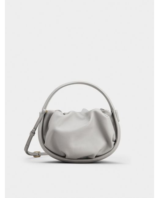 Roger Vivier White Hobo Viv' Choc Mini Bag In Leather