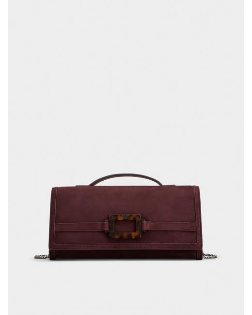 Roger Vivier Brown Belle Vivier Clutch