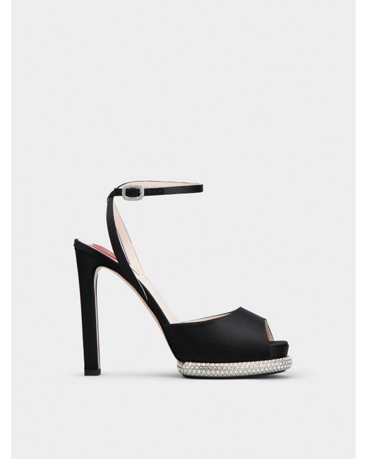 Roger Vivier White Viv' Choc Platform Sandals