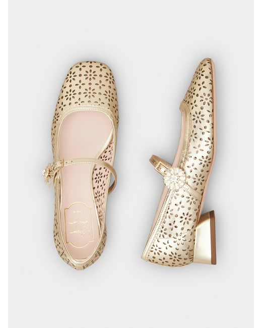 Roger Vivier Natural Ballerinas mit Riemen Très Vivier