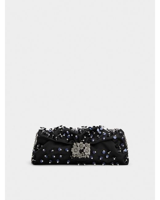 Roger Vivier Black Efflorescence Clutch