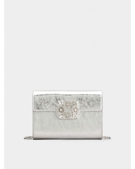 Roger Vivier White Efflorescence Mini Clutch