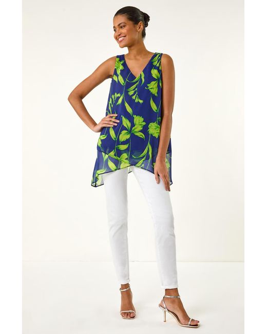 Roman White Floral Print Wrap Overlay Top