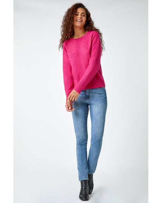 Roman Pink Crew Neck Stretch Jumper
