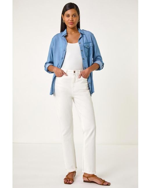 Roman Blue Button Through Denim Shirt
