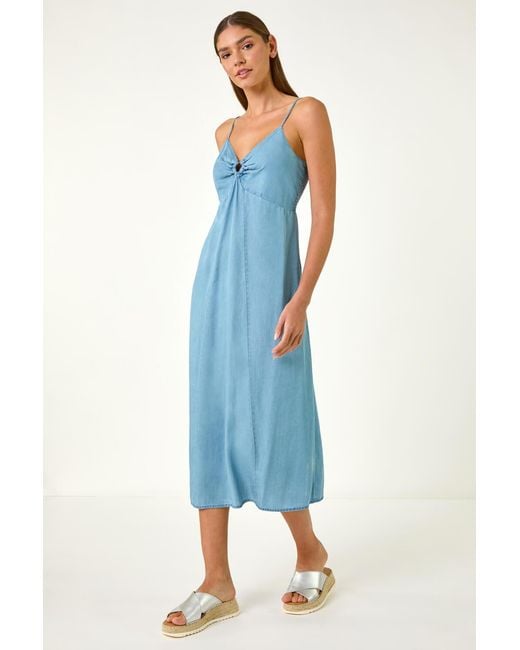 Roman Blue Ring Centre Midi Dress