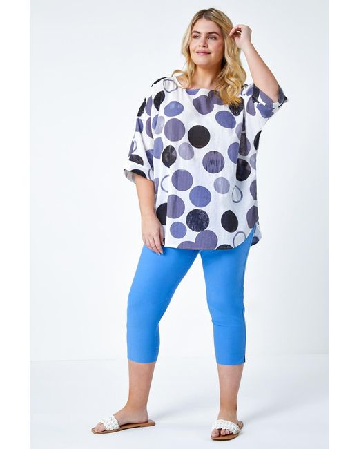 Roman Curve Blue Cropped Stretch Trouser