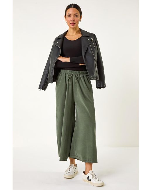 Roman Green Baby Corduroy Wide Leg Culotte