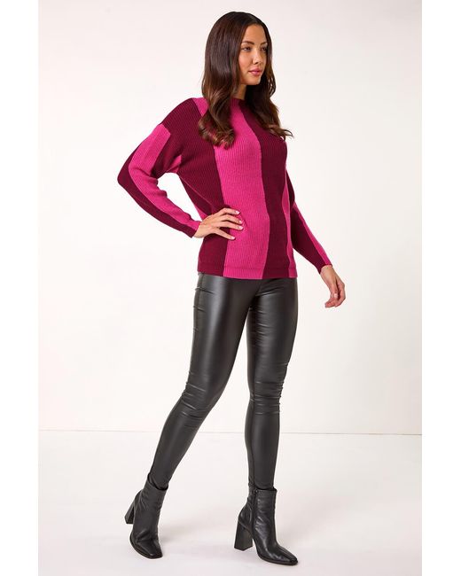 Roman Red Colour Block Soft Knit Jumper