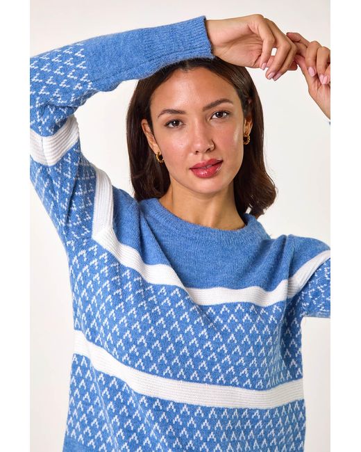 Roman Blue Striped Knitted Jumper
