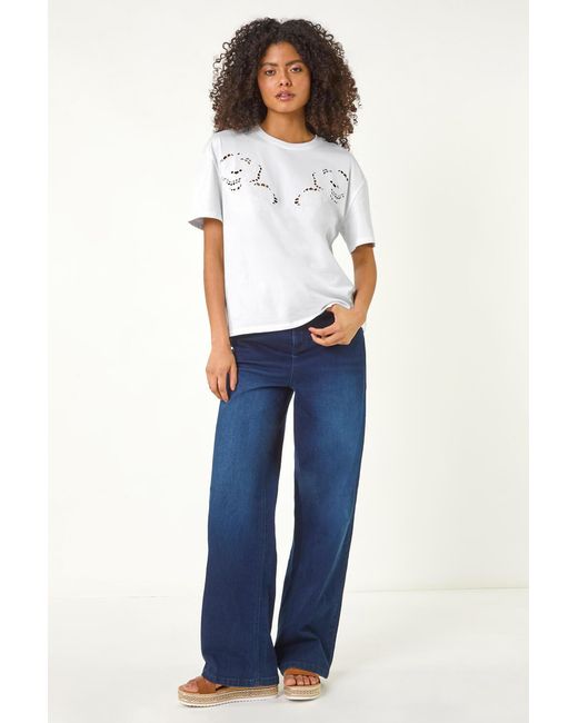 D.u.s.k White Floral Cut Out T-Shirt