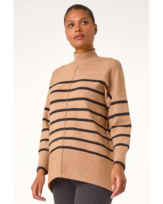 Roman Black Relaxed Striped Knit Jumper