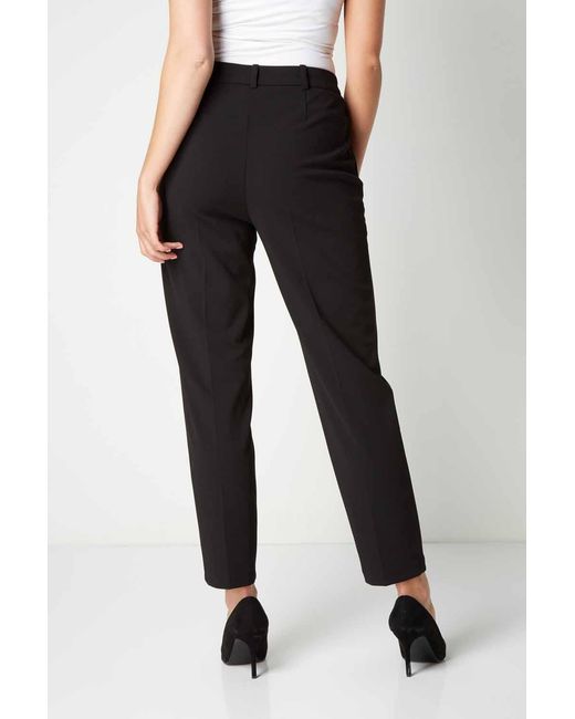 Roman Black High Waist Slim Stretch Trousers