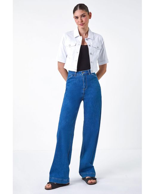 Roman Blue Short Sleeve Stretch Jacket