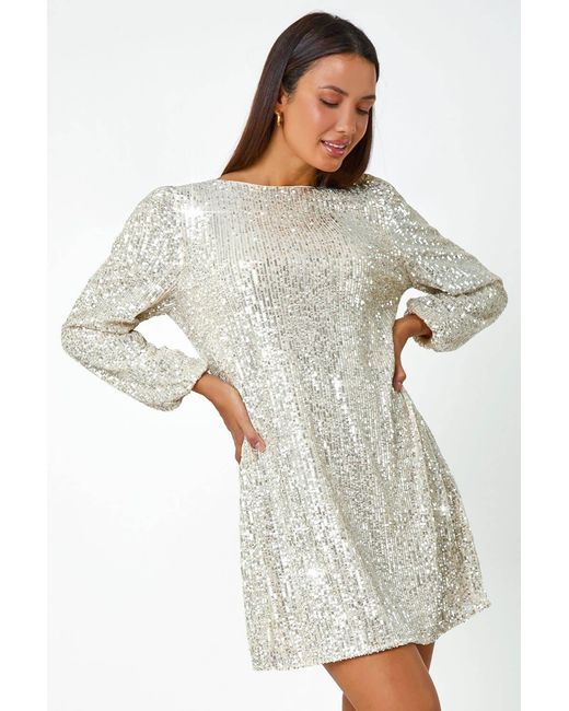 D.u.s.k Metallic Sequin Embellished Stretch Mini Dress