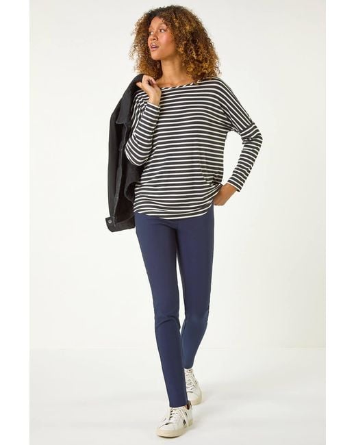 Roman Blue Fleece Lined Stretch Bengaline Trouser