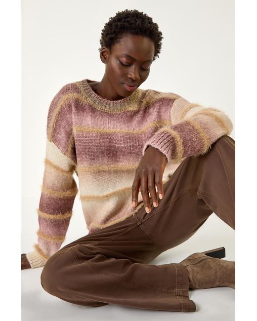 Roman Brown Ombre Stripe Knit Jumper