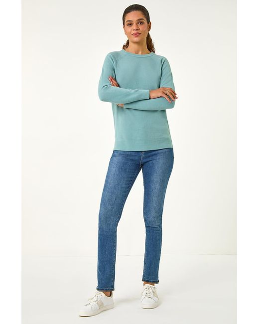 Roman Blue Soft Crew Neck Jumper