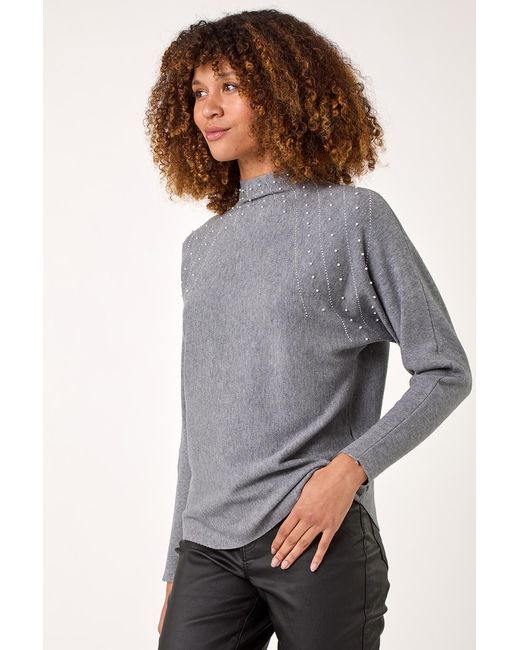 Roman Gray Sunray Embellished Jumper