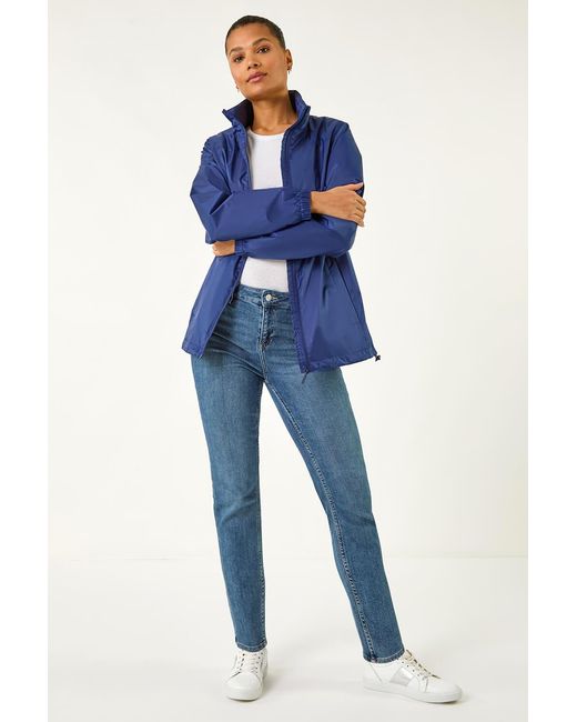 Roman Blue Shower Resistant Funnel Neck Jacket