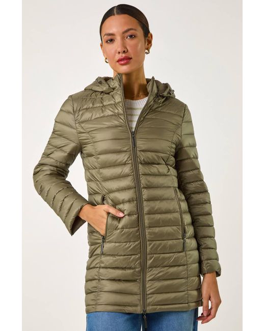 Roman Blue Padded Hooded Coat