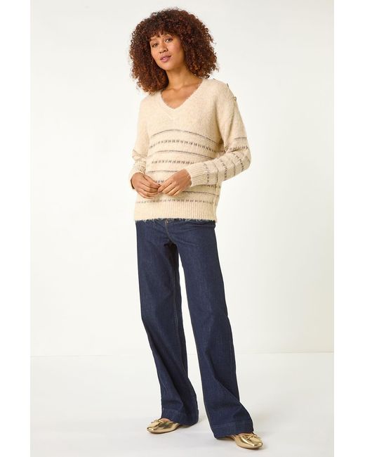 Roman Natural Shimmer Detail Knit Jumper