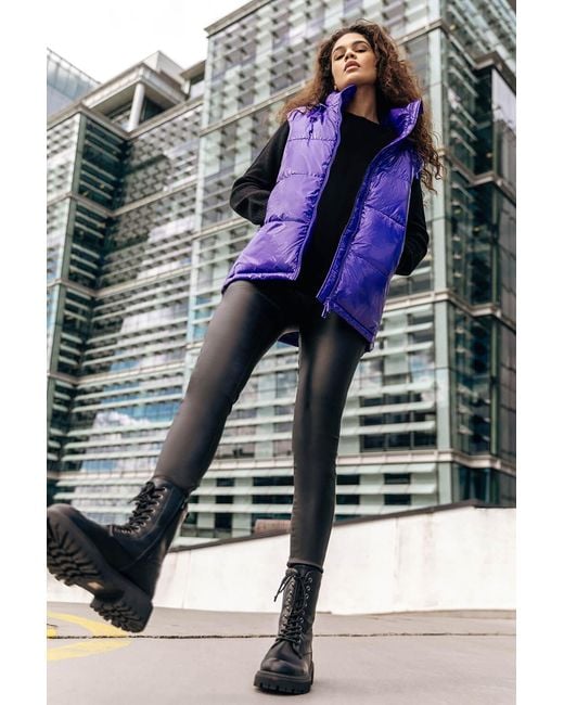 Roman Purple Patent Hooded Gilet