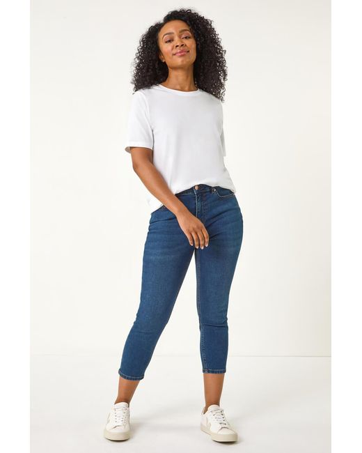 Roman Petite Blue Slim Crop Stretch Jeans