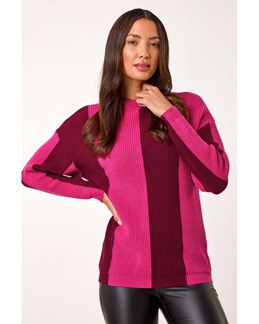 Roman Red Colour Block Soft Knit Jumper