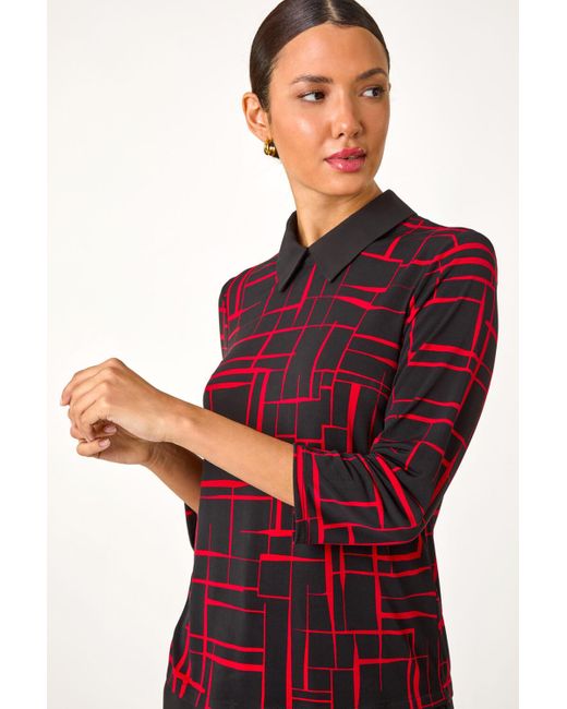 Roman Red Geometric Print 2